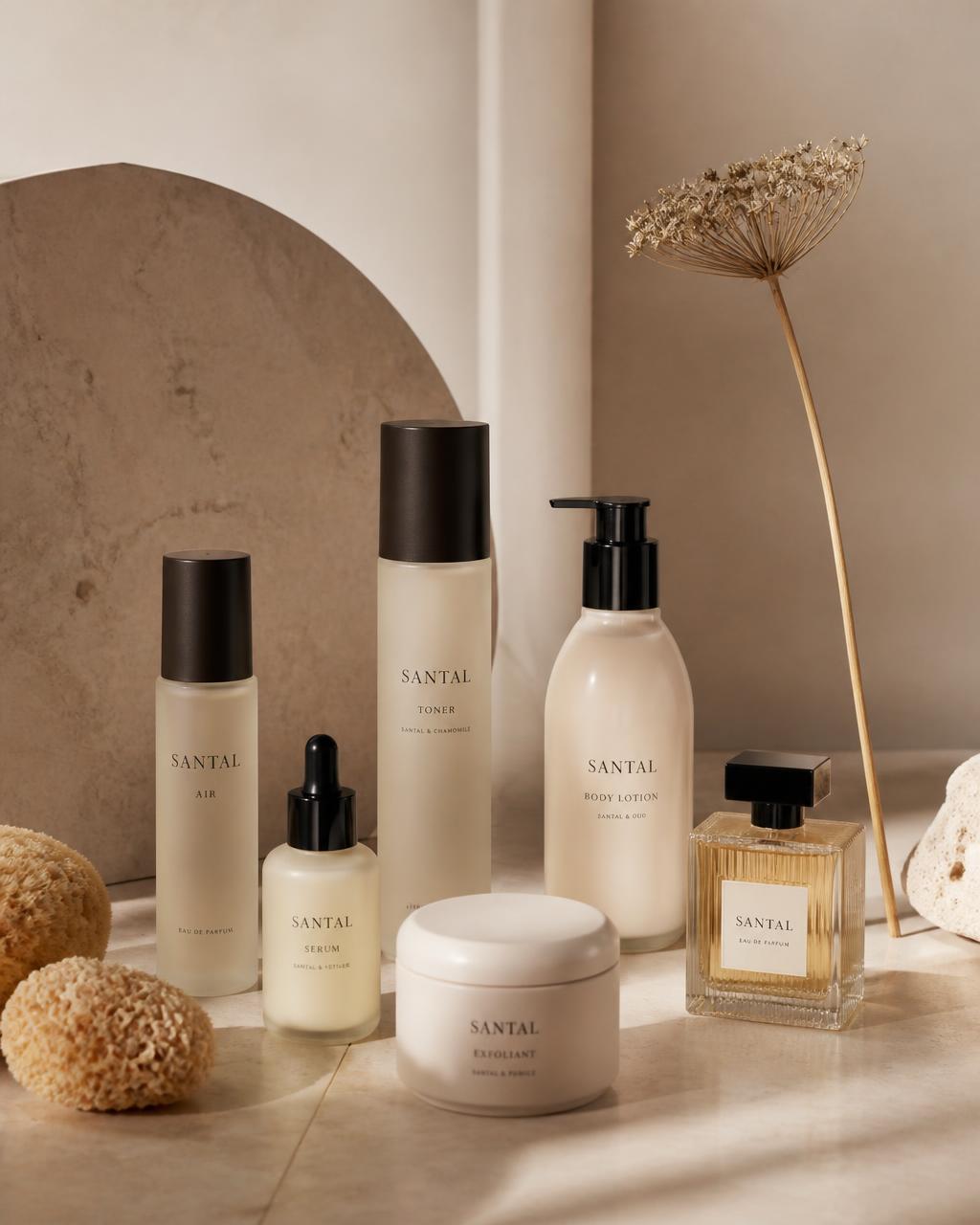 Curated skincare and fragrance assortment